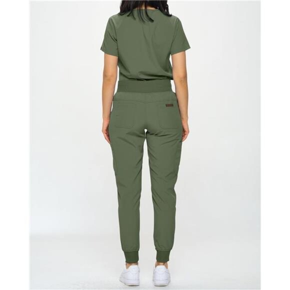 Slim Fit Stretchy Scrubs Women's Jogger Scrub Set Slim Jogger Scrubs with Tuck - Picture 4 of 7